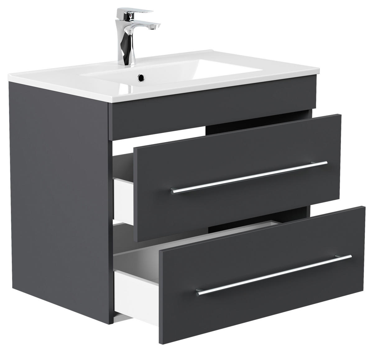 WASCHTISCHKOMBI 75,5 cm  - Graphitfarben/Weiß, Basics, Keramik/Holzwerkstoff (75,5cm) - MID.YOU