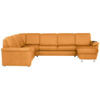 WOHNLANDSCHAFT in Flachgewebe Currygelb  - Chromfarben/Currygelb, Konventionell, Textil/Metall (240/330/163cm) - Beldomo System