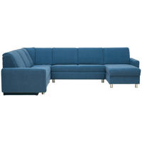 WOHNLANDSCHAFT in Jacquard Blau, Petrol  - Blau/Petrol, KONVENTIONELL, Kunststoff/Textil (236/322/158cm) - Sedda