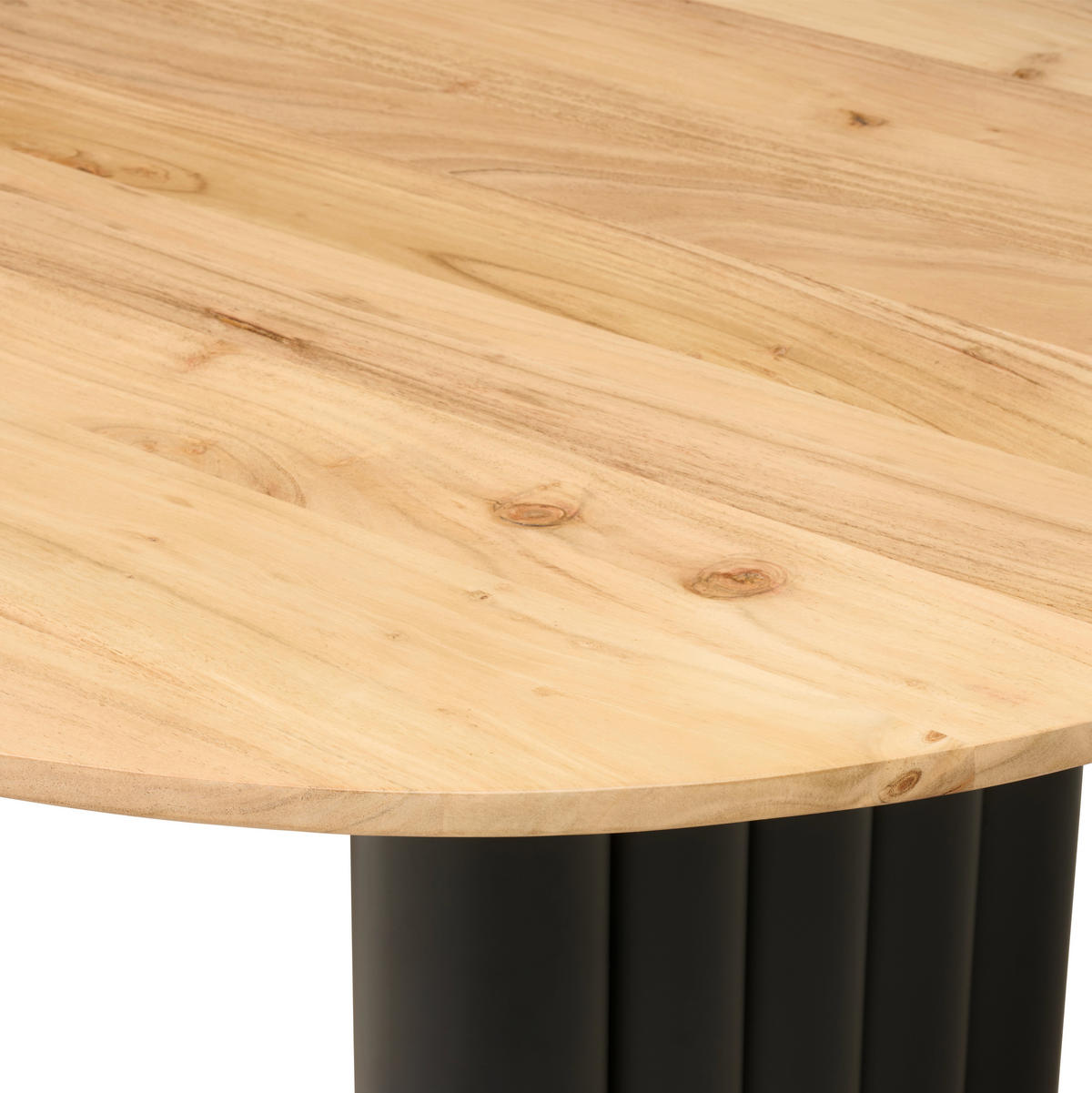 ESSTISCH 200/76/100 cm Echtholz  Holz, Metall gastro- und objekttauglich bootsförmig Schwarz, Akaziefarben  - Schwarz/Akaziefarben, MODERN, Holz/Metall (200/76/100cm) - MID.YOU