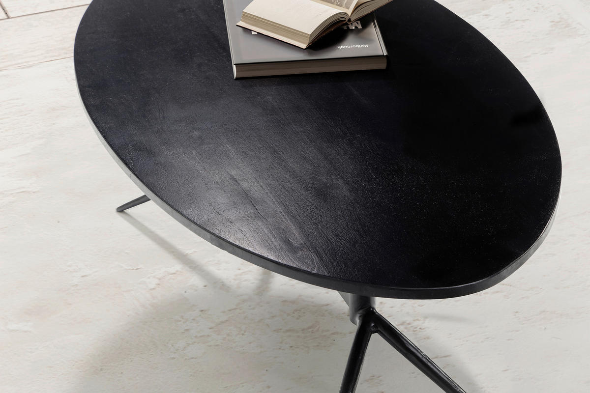 COUCHTISCH in Holz 90/50/35 cm  - Schwarz, Design, Holz/Metall (90/50/35cm) - MID.YOU
