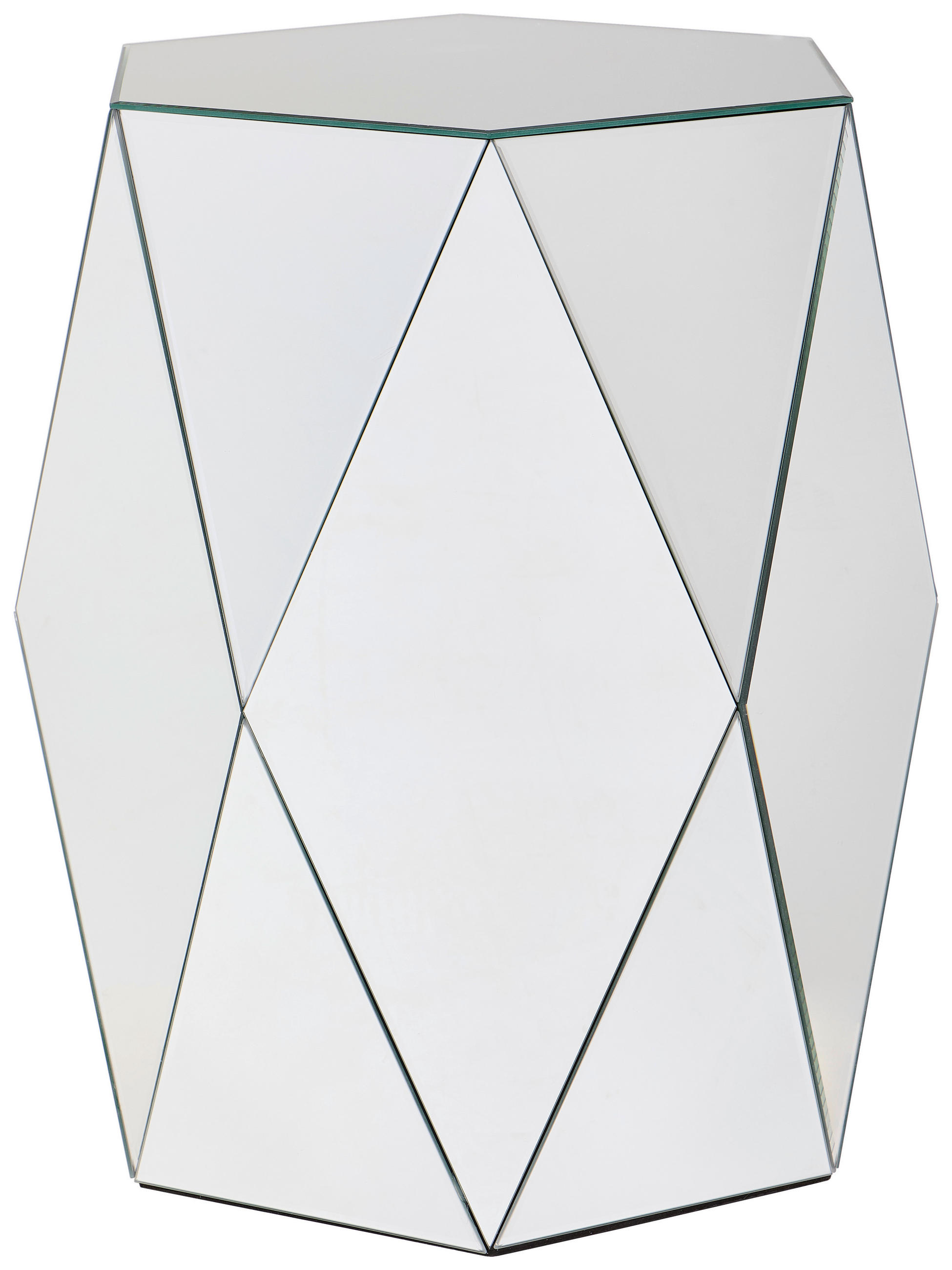 BEISTELLTISCH Klar sechseckig  - Klar, Design, Glas/Holzwerkstoff (45,5/61/45.5cm) - MID.YOU