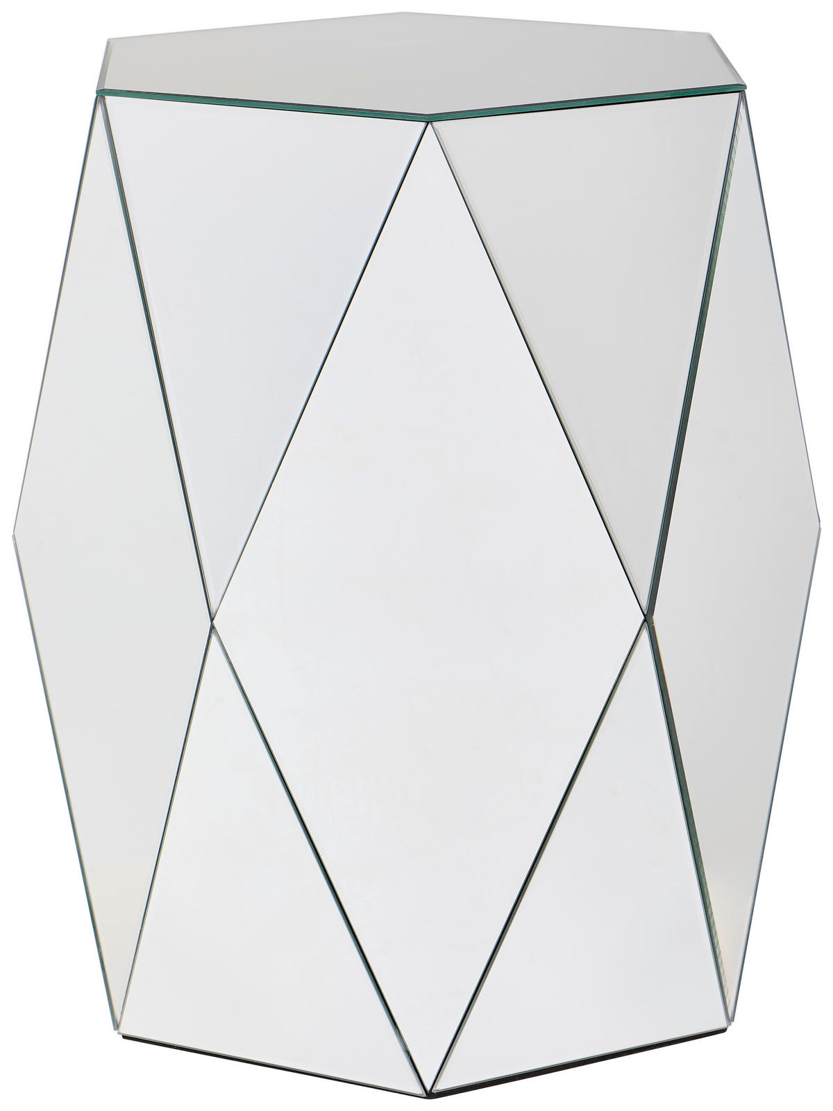 BEISTELLTISCH Klar sechseckig  - Klar, Design, Glas/Holzwerkstoff (45,5/61/45.5cm) - MID.YOU