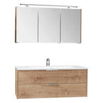 BADEZIMMER  in 123,2 cm  - Eichefarben/Weiß, KONVENTIONELL, Holzwerkstoff/Stein (123,2cm) - Novel