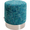 HOCKER in Textil Silberfarben, Hellblau  - Silberfarben/Hellblau, KONVENTIONELL, Textil/Metall (39/47/39cm) - Kare-Design