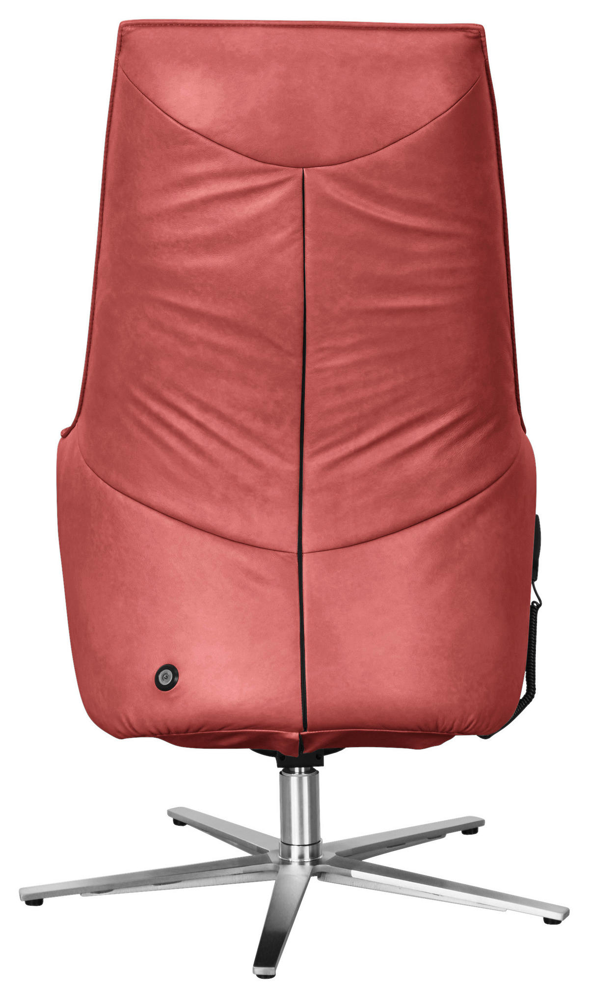 RELAXSESSEL in Leder Rot  - Edelstahlfarben/Rot, Design, Leder/Metall (70/120/88cm) - Himolla
