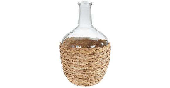 VASE 32 cm  - Klar/Naturfarben, Natur, Glas/Holz (19,5/32cm) - Ambia Home