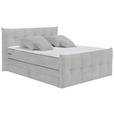 BOXSPRINGBETT 180/200 cm  in Hellgrau  - Hellgrau/Schwarz, Basics, Holzwerkstoff/Kunststoff (180/200cm) - Esposa