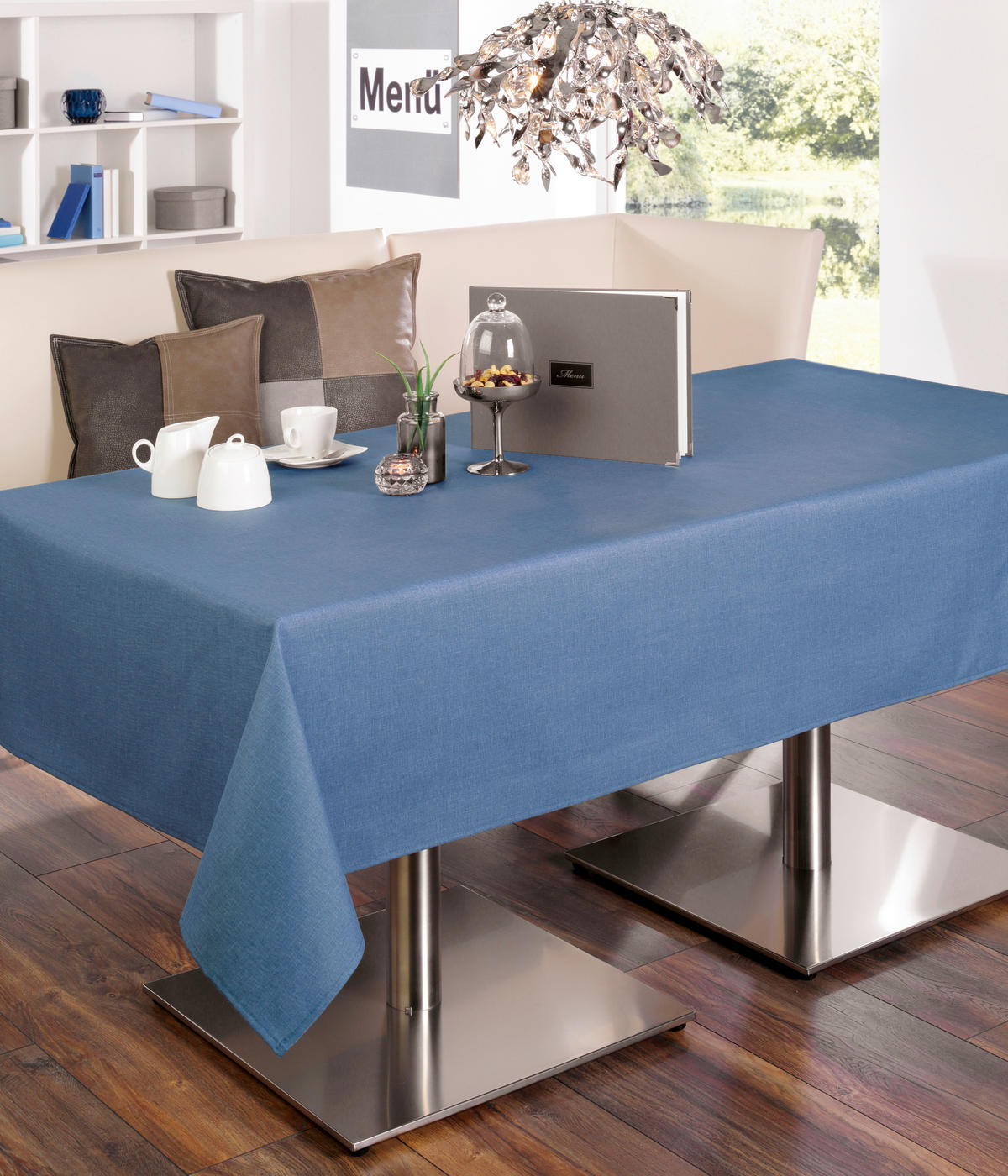 TISCHDECKE OSLO Textil Blau 130/160 cm  - Blau, Basics, Textil (130/160cm) - Peyer Syntex