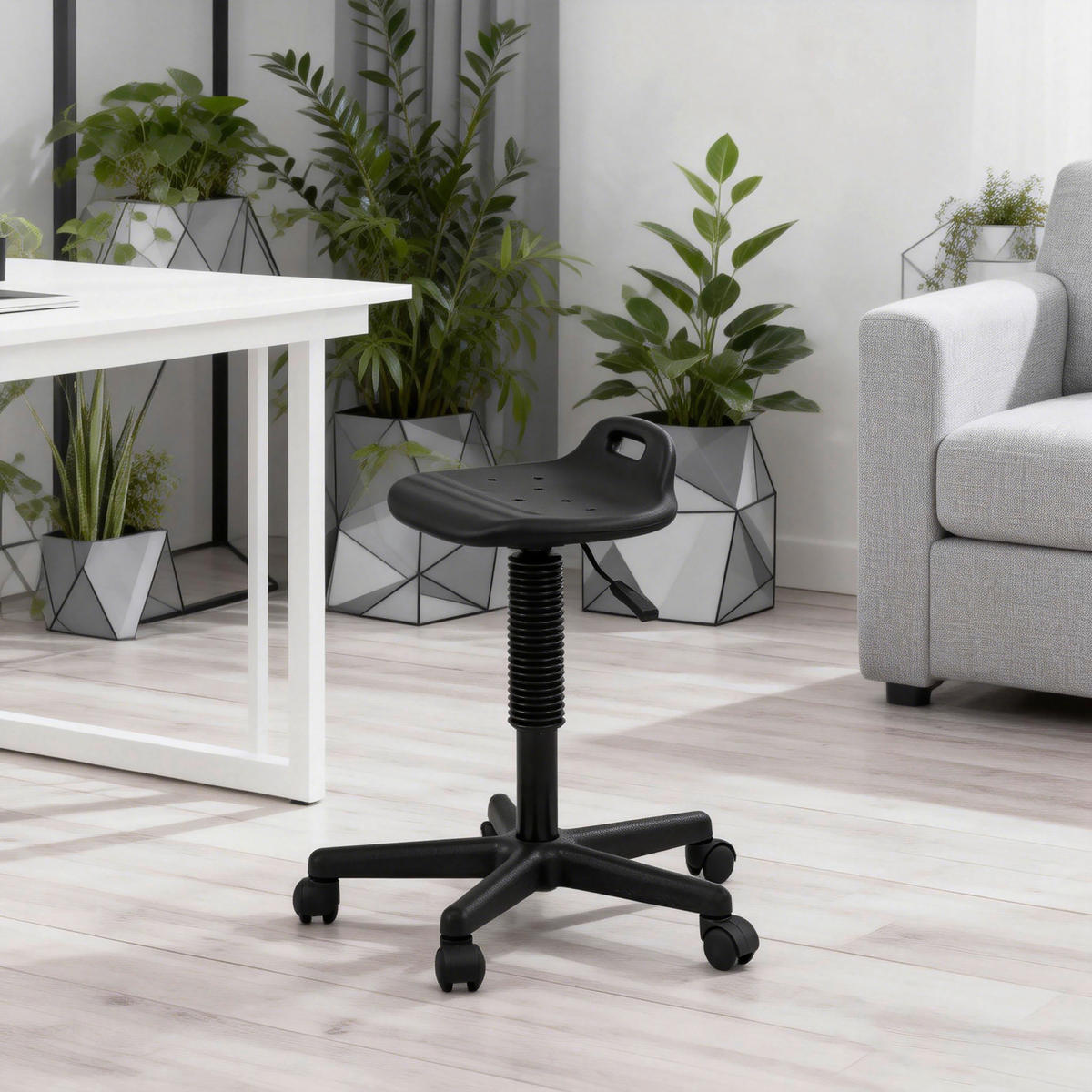 KONTORSPALL  svart  - svart, Modern, metall/plast (57/46-62/55cm) - Carryhome
