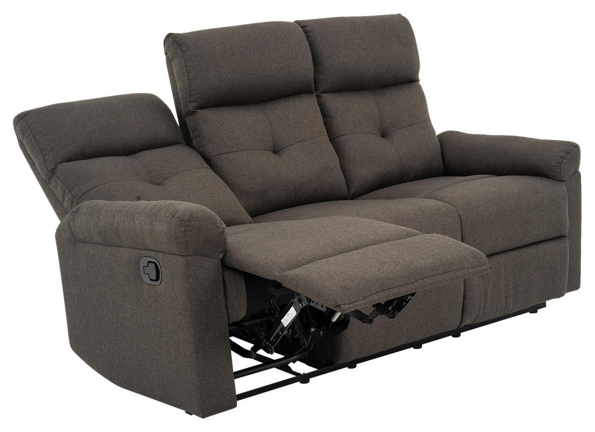 SITZGARNITUR Webstoff Graubraun  - Graubraun/Schwarz, KONVENTIONELL, Kunststoff/Textil - P & B