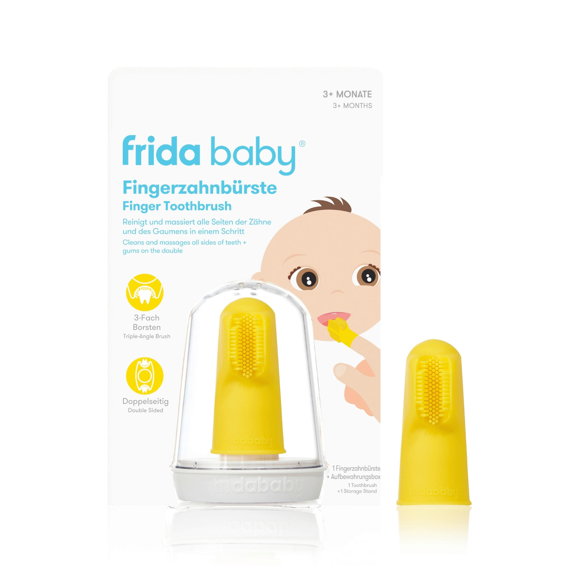 FINGERZAHNBÜRSTE FRIDA BABY  - Gelb, Basics, Kunststoff (8,2/12,7/4,7cm)