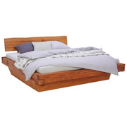 BALKENBETT in Holz Buchefarben - Buchefarben, LIFESTYLE, Holz (180/200cm) - Linea Natura