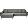 ECKSOFA Grau Velours  - Schwarz/Grau, Design, Textil/Metall (174/283cm) - Xora