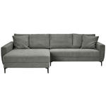 ECKSOFA in Velours Grau  - Schwarz/Grau, Design, Textil/Metall (174/283cm) - Xora