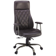 CHEFSESSEL in Lederlook Grau - Grau, KONVENTIONELL, Kunststoff/Textil (65/118(128)/66cm) - Novel