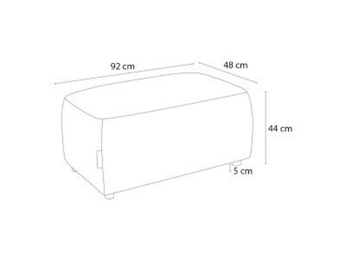 HOCKER ATILLA Flachgewebe Weiß  - Schwarz/Weiß, MODERN, Kunststoff/Textil (92/44/48cm)