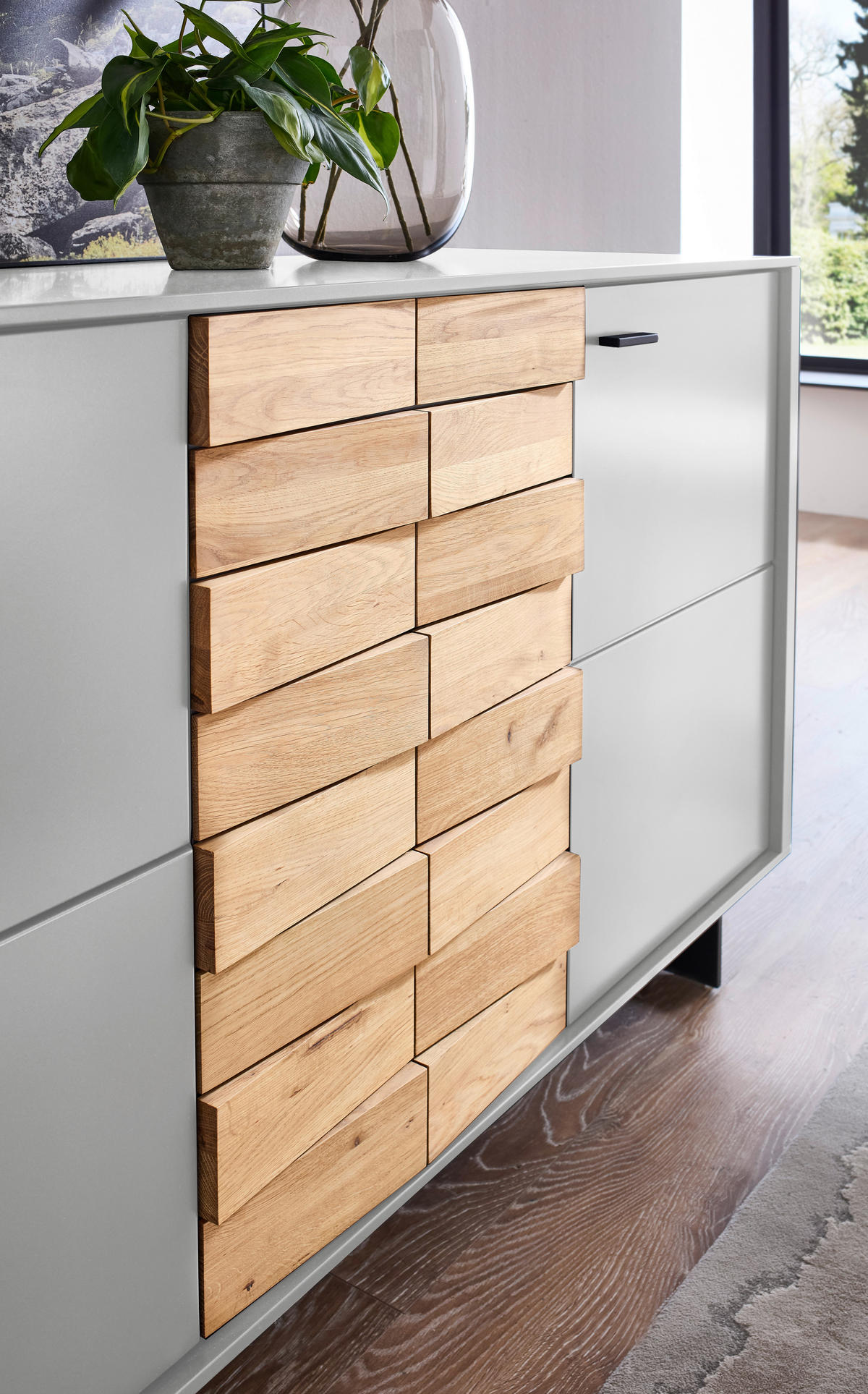 SIDEBOARD Eichefarben, Kaschmir  186/87,2/46,4 cm  - Kaschmir/Eichefarben, Design, Holz/Holzwerkstoff (186/87,2/46,4cm) - Novel