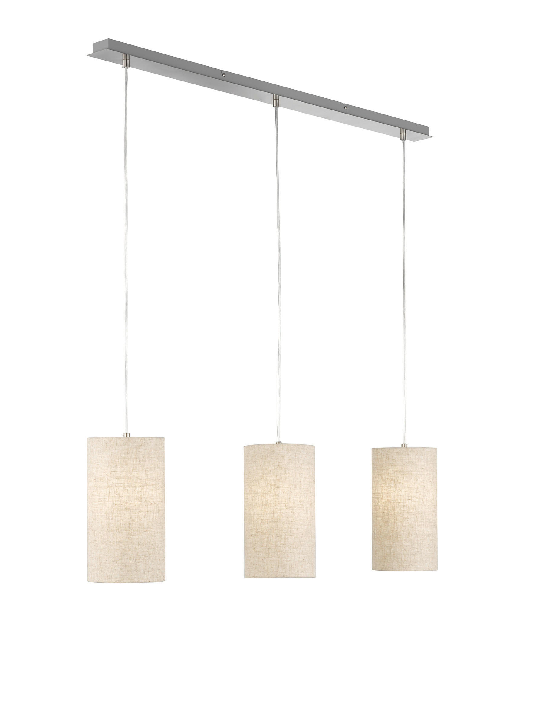 HÄNGELEUCHTE  104/150 cm   - Sandfarben/Nickelfarben, Basics, Textil/Metall (104/150cm) - Fischer & Honsel