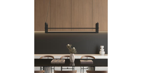 LED-HÄNGELEUCHTE Bury 118/22/150 cm  - Schwarz, Design, Metall (118/22/150cm) - Novel