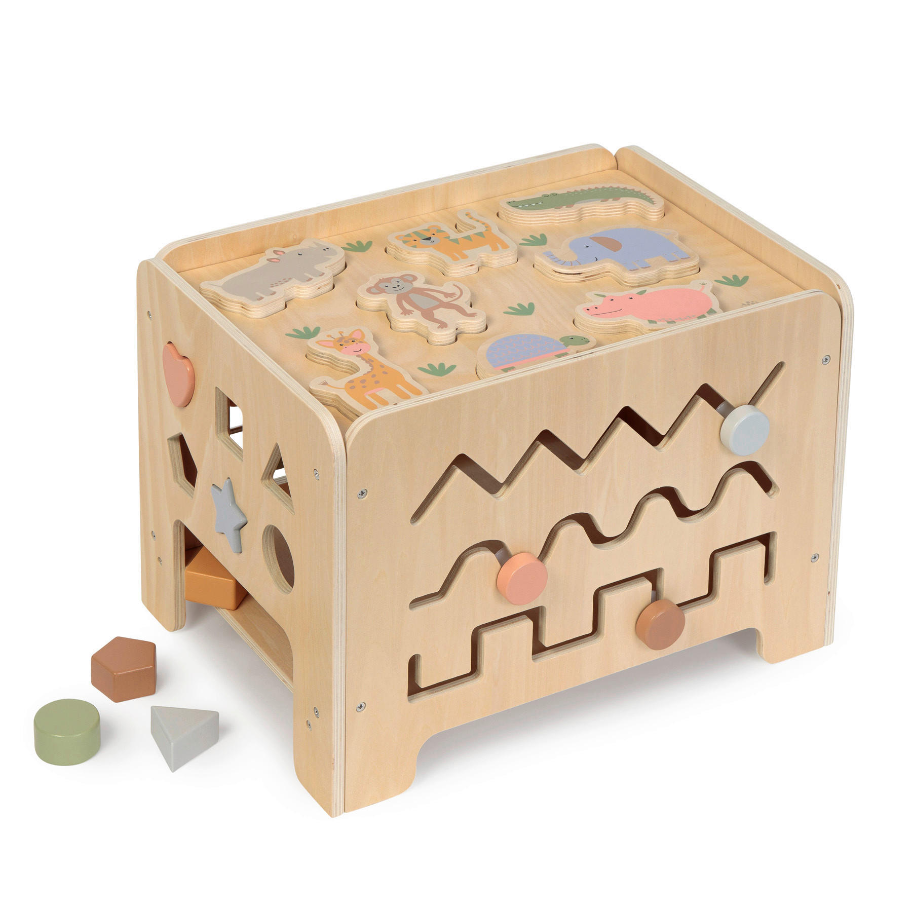 MOTORIKSPIEL ABELIA-SAFARI - Naturfarben, Basics, Holz/Textil (42/32/32cm) - MUSTERKIND