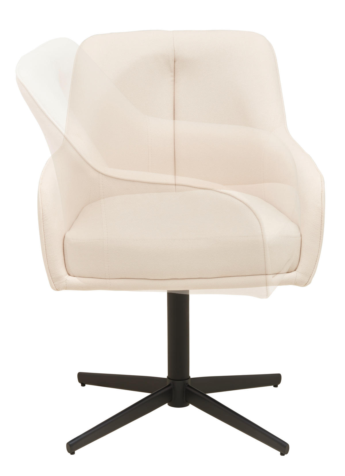 ARMLEHNSTUHL  in Eisen beschichtet  - Beige/Schwarz, MODERN, Textil/Metall (61/83/62cm) - Livetastic