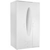 DREHTÜRENSCHRANK 120/196/55 cm 3-türig Weiß  - Eichefarben/Alufarben, Basics, Glas/Holzwerkstoff (120/196/55cm) - P & B