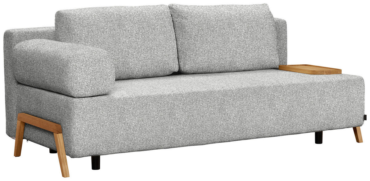 SCHLAFSOFA in Holz, Textil Hellgrau  - Hellgrau/Naturfarben, Design, Holz/Textil (211/88/102cm) - Niels Andersson