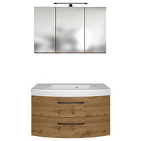 BADEZIMMER 100 cm  - Weiss/Eichefarben, Modern, Keramik/Holzwerkstoff (100cm) - Held