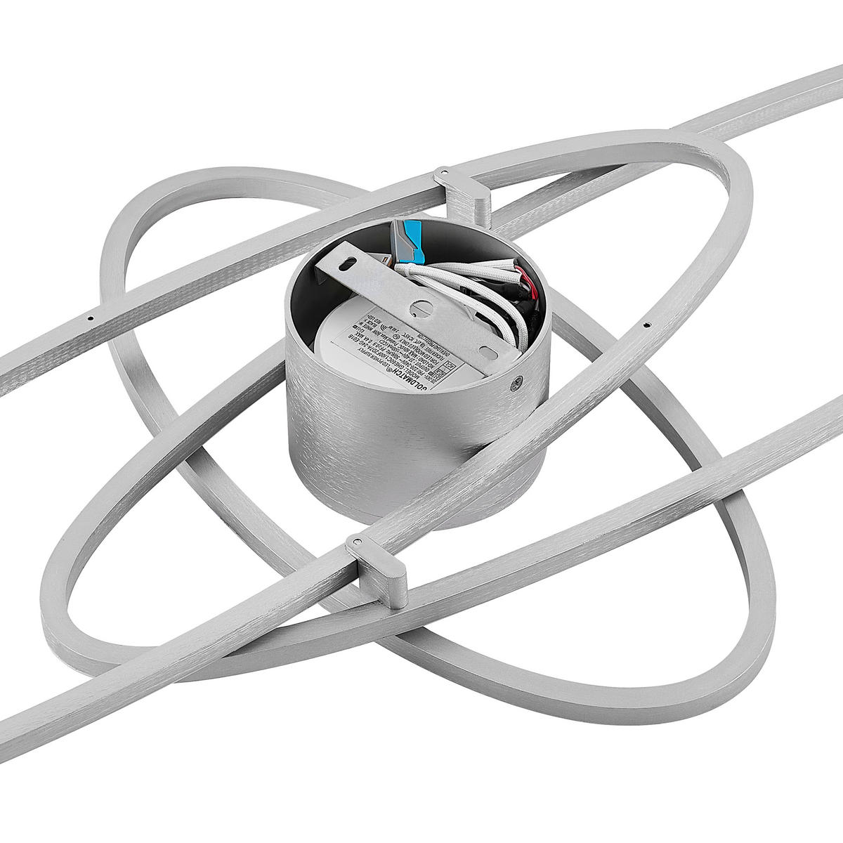 LED-TAKLAMPA Cuva 58 W 101/43/8,5 cm  - nickelfärgad, Design, metall/plast (101/43/8,5cm) - Novel