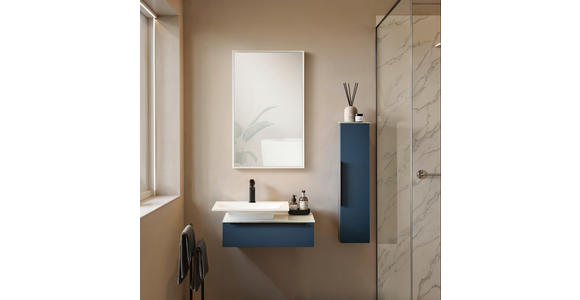 WASCHTISCHKOMBI 66,6 cm  - Blau/Schwarz, KONVENTIONELL, Holzwerkstoff/Stein (66,6cm) - Novel