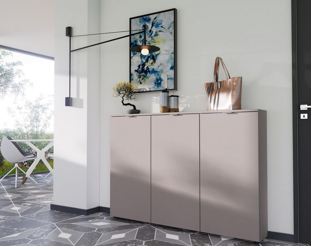 SCHUHSCHRANK  in 100/103/22 cm  - Beige/Schwarz, Design, Holzwerkstoff/Metall (100/103/22cm) - Livetastic