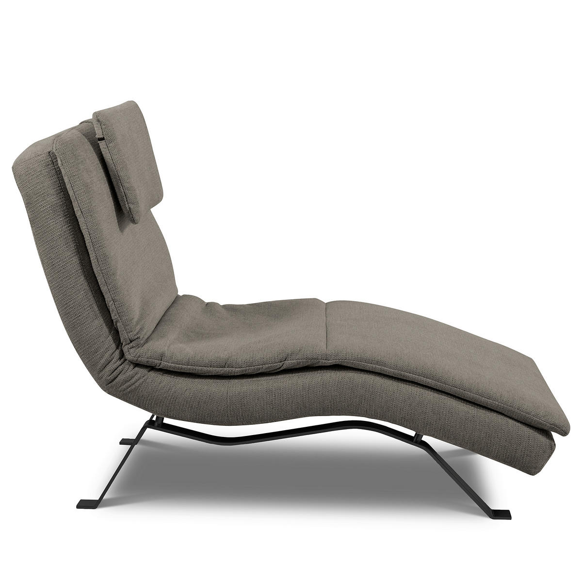 RELAXLIEGE Echtleder Dunkelgrau  - Dunkelgrau/Schwarz, Design, Leder/Metall (65/95/171cm) - Celina Home