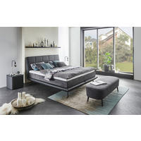 BOXSPRINGBETT 200/200 cm  in Anthrazit, Grau  - Anthrazit/Schwarz, Design, Textil/Metall (200/200cm) - Beldomo - Sleep