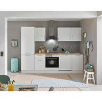 KÜCHENBLOCK 280 cm   in Weiß, Eiche Artisan  - Chromfarben/Weiß, Basics, Holzwerkstoff/Metall (280cm) - MID.YOU