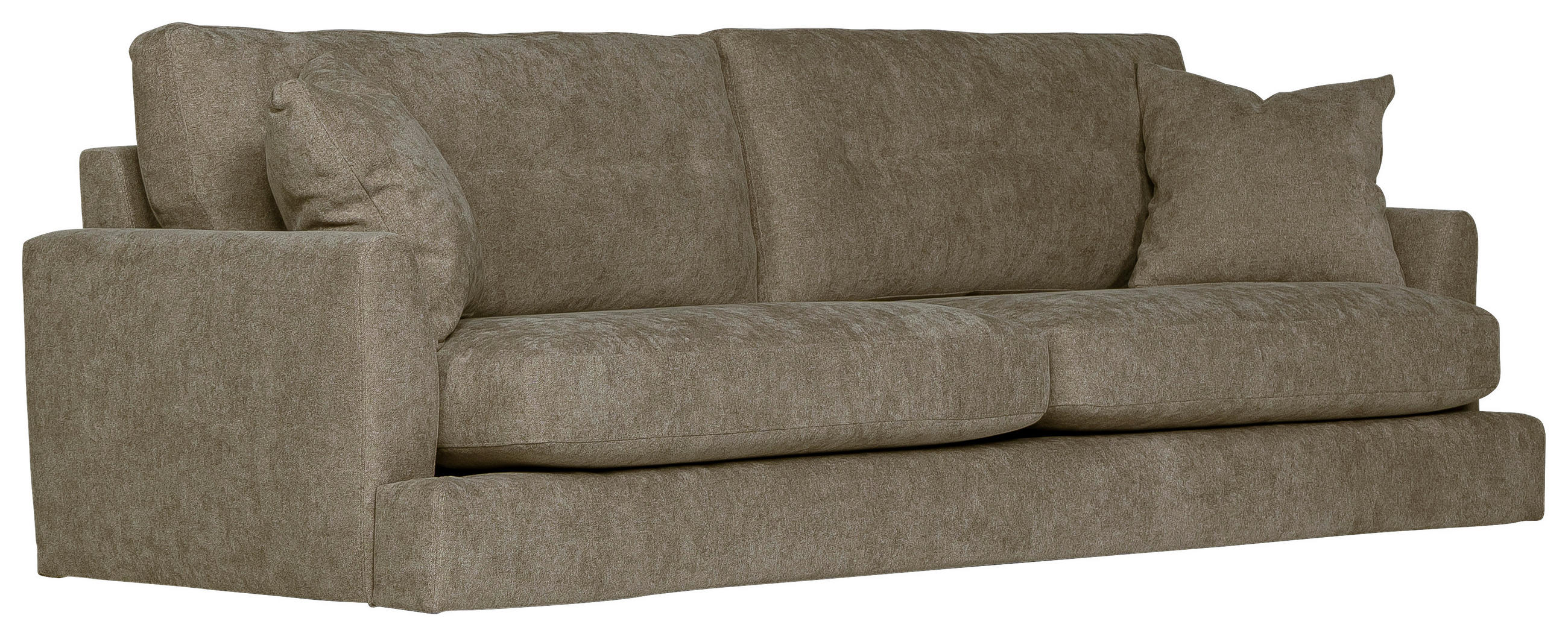 SOFFA i chenille beige  - beige, Klassisk, metall/trä (260/90/100cm) - Novel