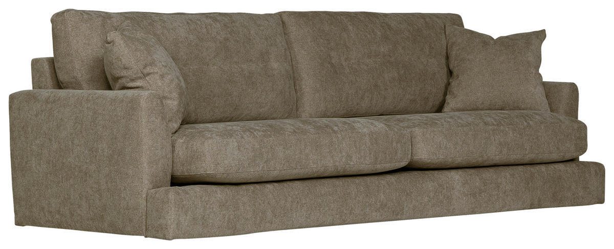SOFFA i chenille beige  - beige, Klassisk, metall/trä (260/90/100cm) - Novel