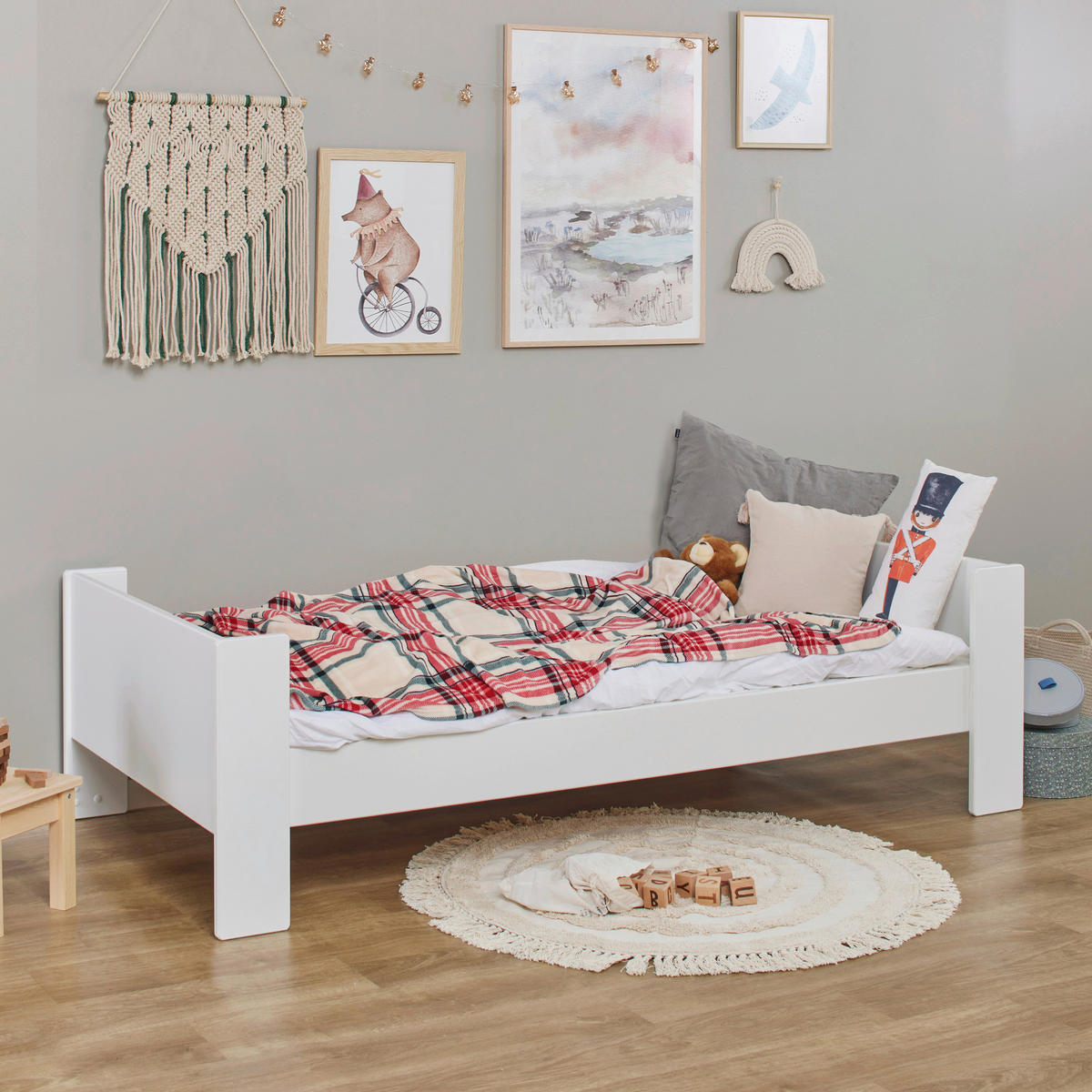 KINDER-/JUNIORBETT - Naturfarben/Weiß, MODERN, Holz/Holzwerkstoff (90/200cm) - MID.YOU