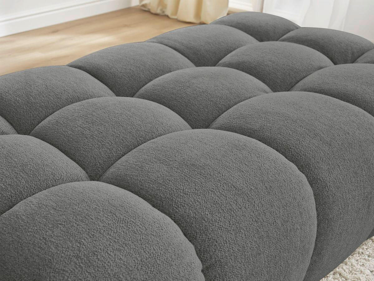 HOCKER EVEREST Flachgewebe Dunkelgrau  - Dunkelgrau/Schwarz, MODERN, Kunststoff/Textil (166/100/40cm)