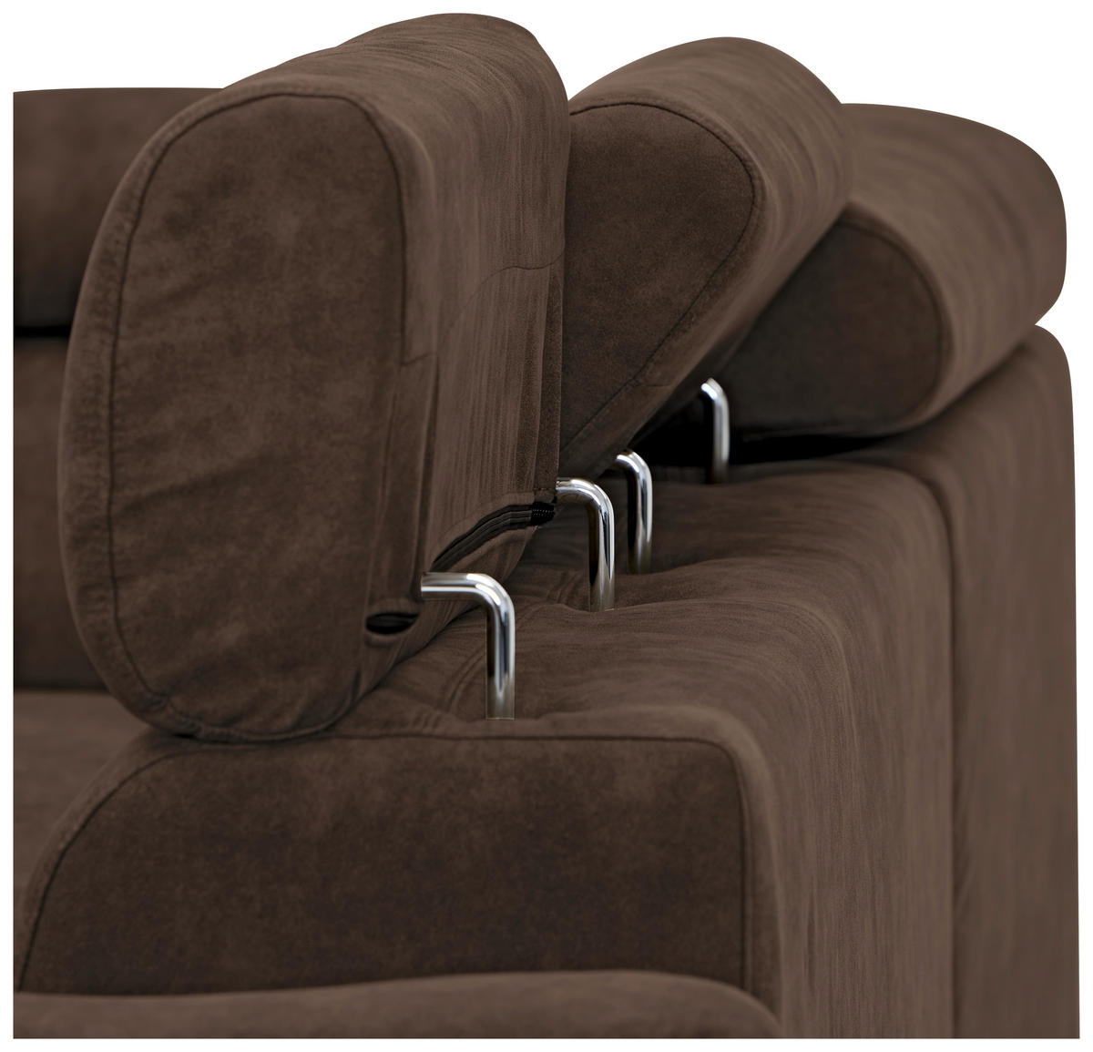 ECKSOFA Dunkelbraun Lederlook  - Dunkelbraun/Schwarz, Design, Kunststoff/Textil (230/263cm) - Hom`in
