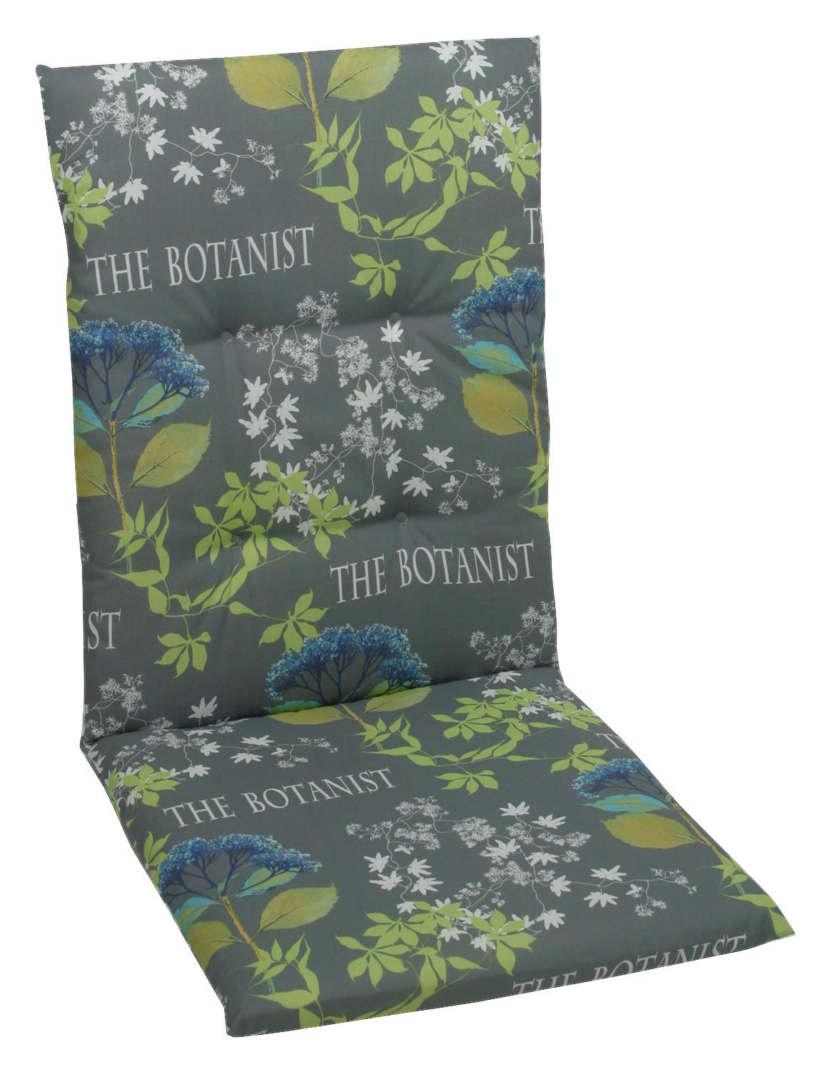 SESSELAUFLAGE in Blau, Grau, Grün Floral  - Blau/Grau, Design, Textil (48/5/108cm)