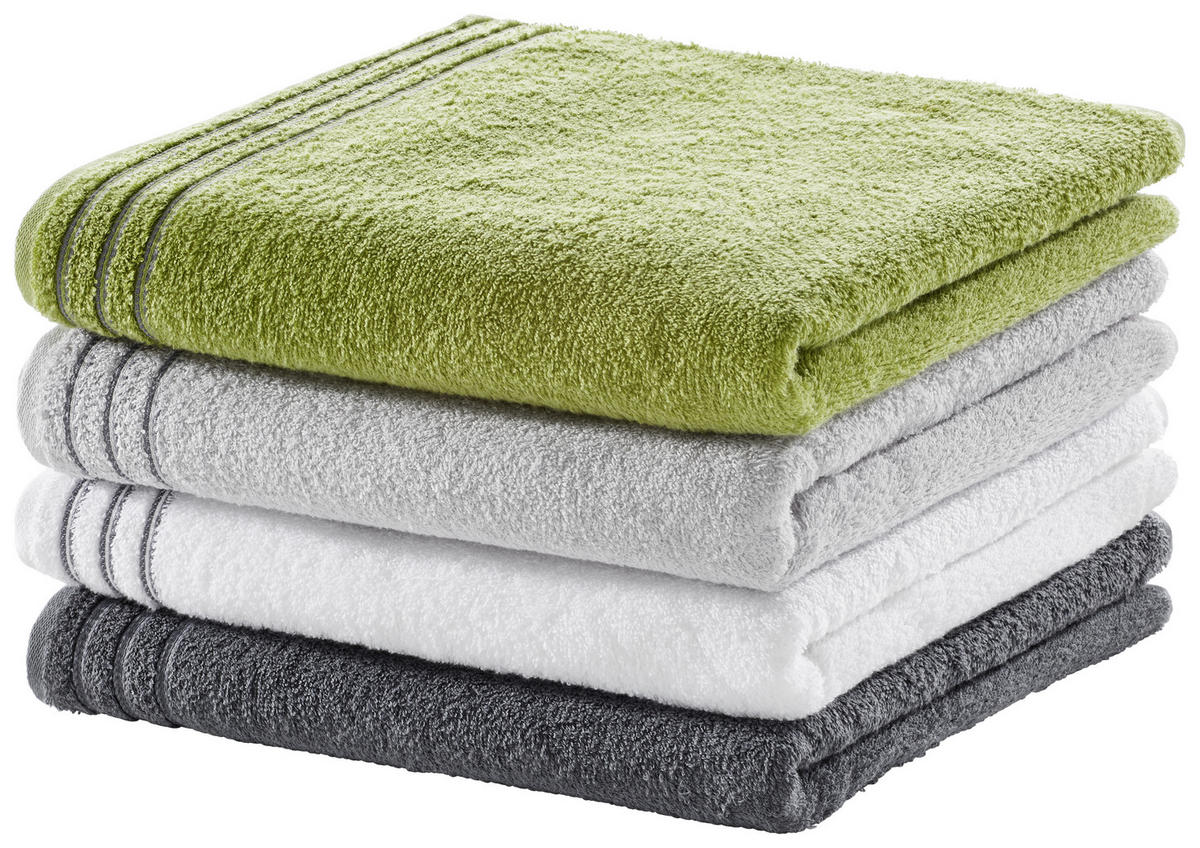 DUSCHTUCH 67/140 cm Grossetto  - Weiß, Basics, Textil (67/140cm) - Vossen