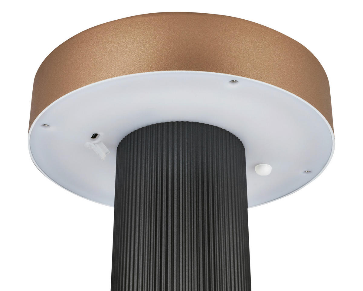 AKKU-TISCHLEUCHTE 16/20 cm  - Beige/Anthrazit, Design, Kunststoff (16/20cm)