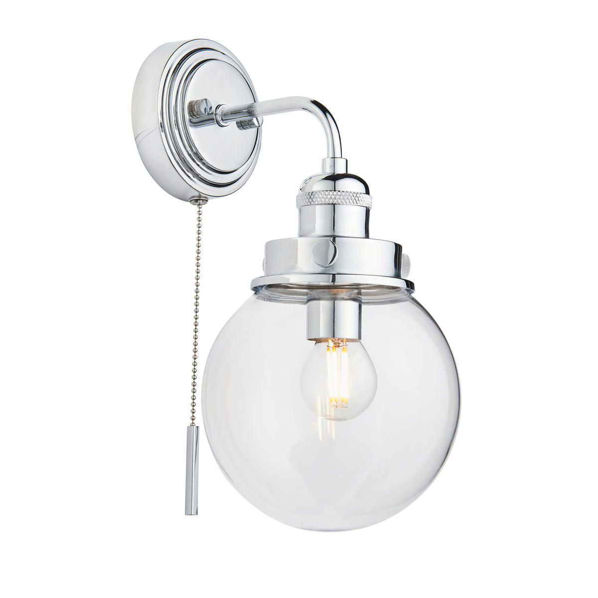 BADEZIMMER-WANDLEUCHTE 15/29,8 cm   - Klar/Nickelfarben, KONVENTIONELL, Glas (15/29,8cm) - ENDON