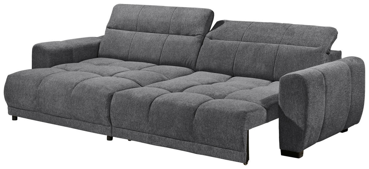 ECKSOFA HUNTER Anthrazit Mikrofaser  - Anthrazit/Schwarz, Basics, Kunststoff/Textil (170/297cm) - Livetastic