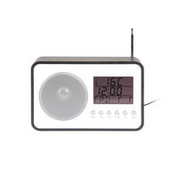 UHRENRADIO   - Schwarz, Basics, Holzwerkstoff (19/7/12.5cm) - Karlsson