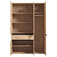 DREHTÜRENSCHRANK 5-türig Schwarz, Eiche Artisan  - Schwarz/Eiche Artisan, Basics, Glas/Holzwerkstoff (138/210,5/54cm) - Xora