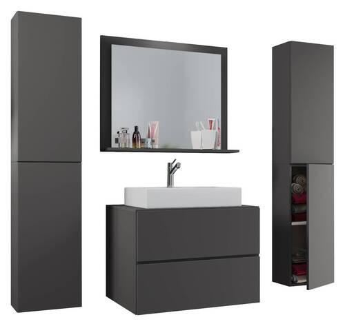 BADEZIMMER 5-teilig  in 127 cm  - Anthrazit/Weiß, MODERN, Keramik/Holzwerkstoff (127cm) - MID.YOU