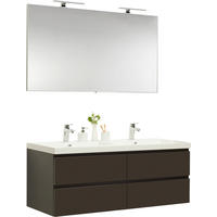 BADEZIMMER  in 140 cm  - Anthrazit/Weiß, Design, Holzwerkstoff/Stein (140cm) - Novel