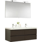 BADEZIMMER  in 140 cm  - Anthrazit/Weiß, Design, Holzwerkstoff/Stein (140cm) - Novel